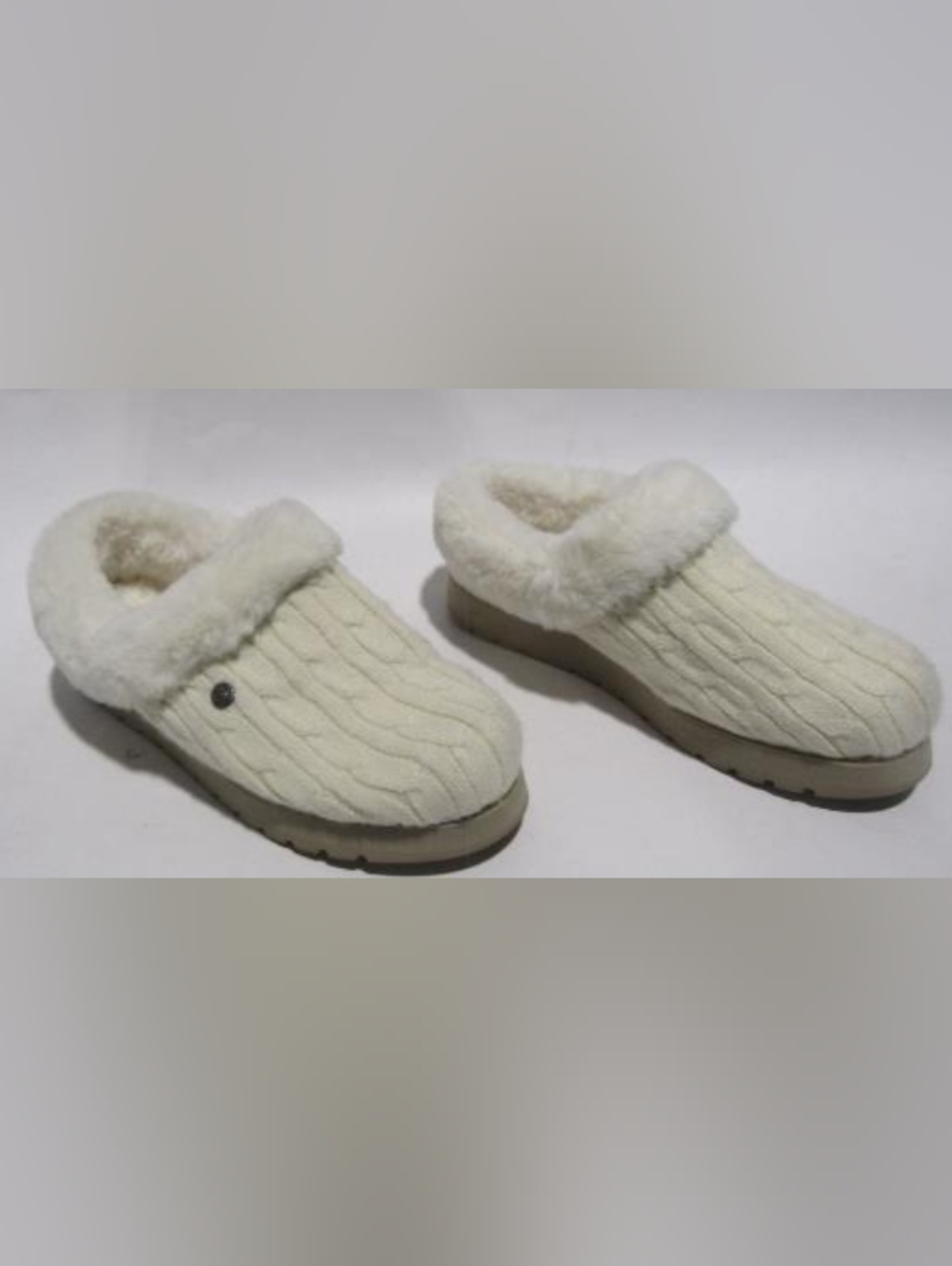 Sketchers Keepsakes Ice Angel Cable Knit Faux Fur Clogs Size 7 New - Picture 6 of 10